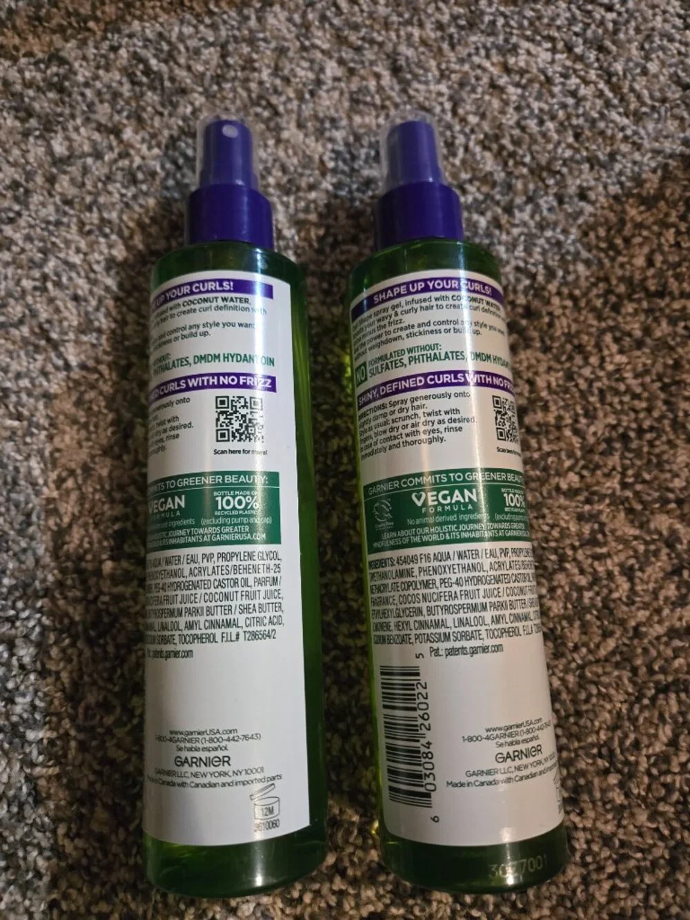 New Lot of 2 Garnier Curl Shape Defining Spray Gel 8.5 fl.oz.